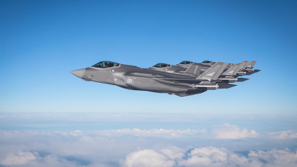 Norske F-35 på oppdrag over Island i januar 2023. Foto: Forsvaret.