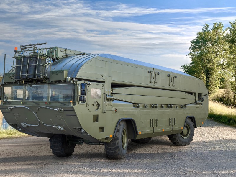 Det hjulgående-amfibiske M3-kjøretøyet har en topphastighet på 80 kilometer i timen på vei. Foto: GDELS