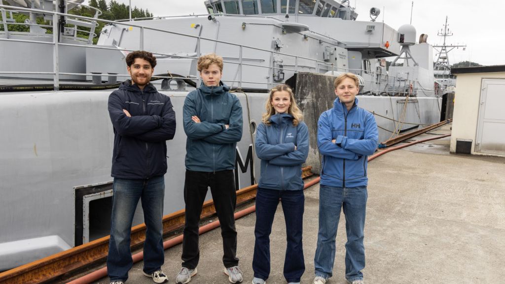 Frå venstre: Kevin Handal, Kristian L. Holdhus, Maria Tufto Krag og Jakob Mygland. Foto: Forsvaret