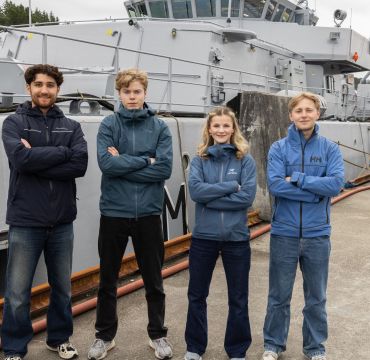 Frå venstre: Kevin Handal, Kristian L. Holdhus, Maria Tufto Krag og Jakob Mygland. Foto: Forsvaret